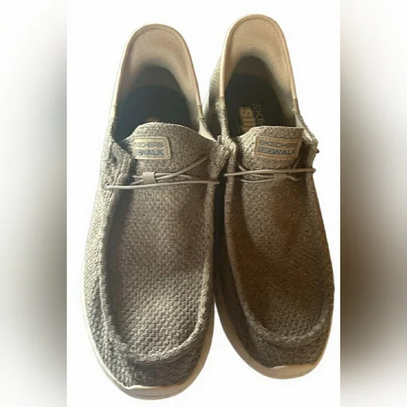 Skechers Men's Taupe Slip-On Loafers - Picture 2 of 6